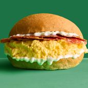 Crispy Beef Scrambled Egg Sandwich