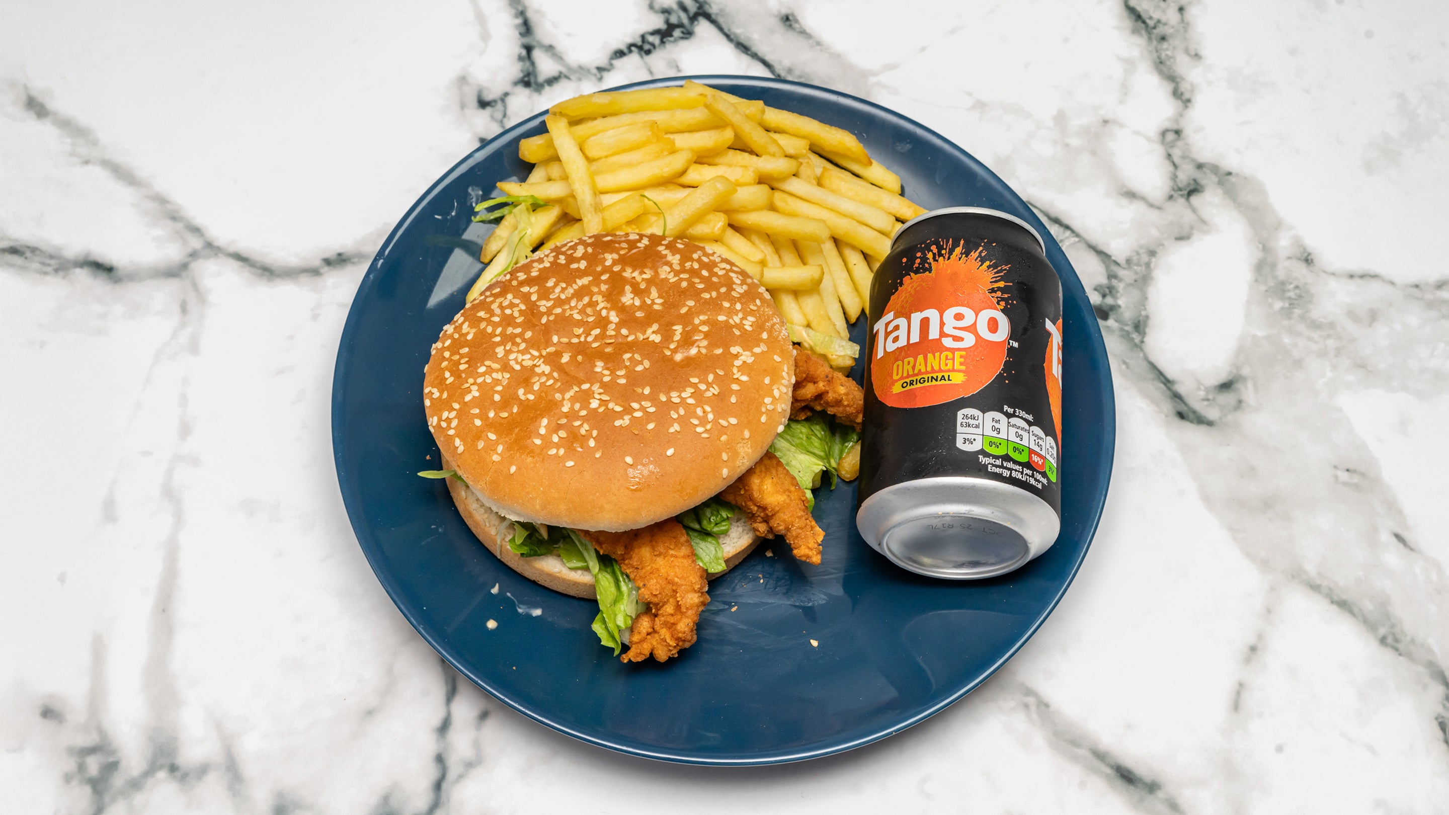 Chicken Strip Burger Meal + 2 Pcs Hot Wings