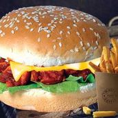 Chicken Tikka Burger With Fries 