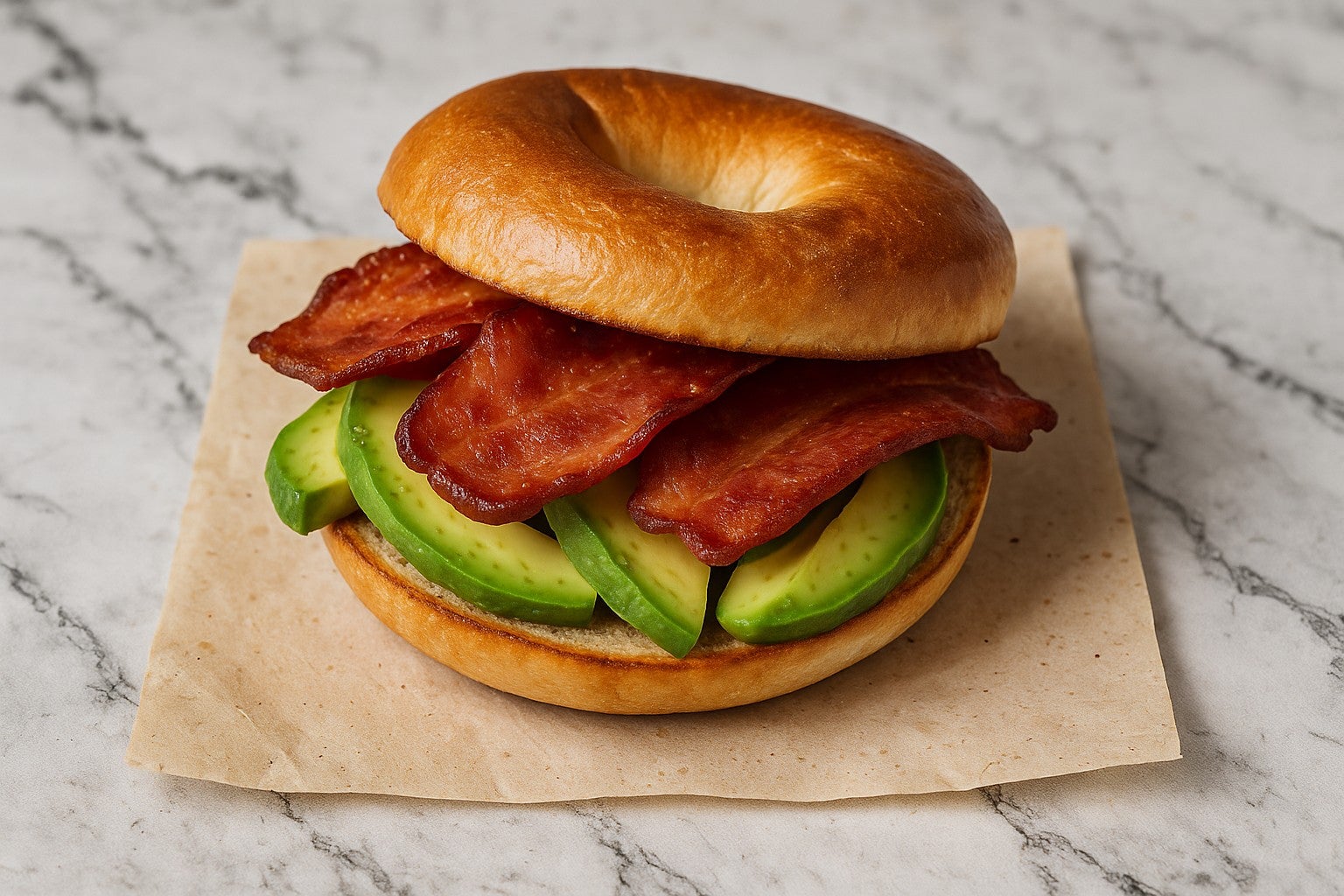 Honey Roast Bacon & Avocado Bagel