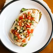 Hummus on toasted bread