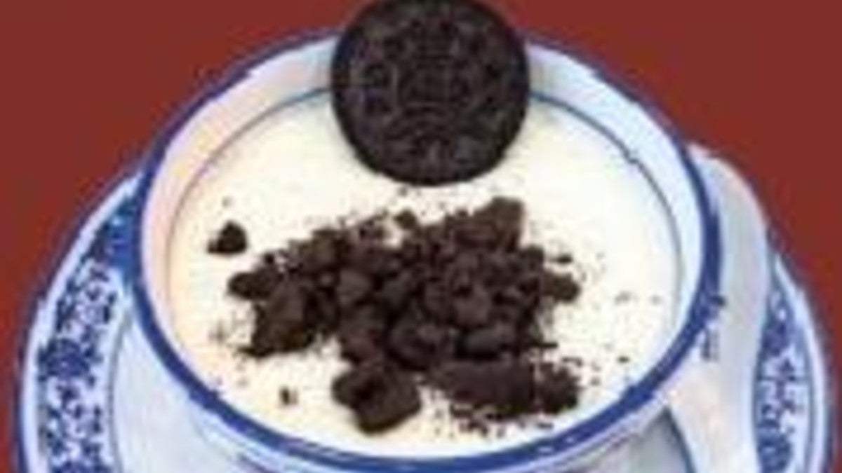 奥利奥双皮奶冻 Steamed Milk Pudding with Oreo