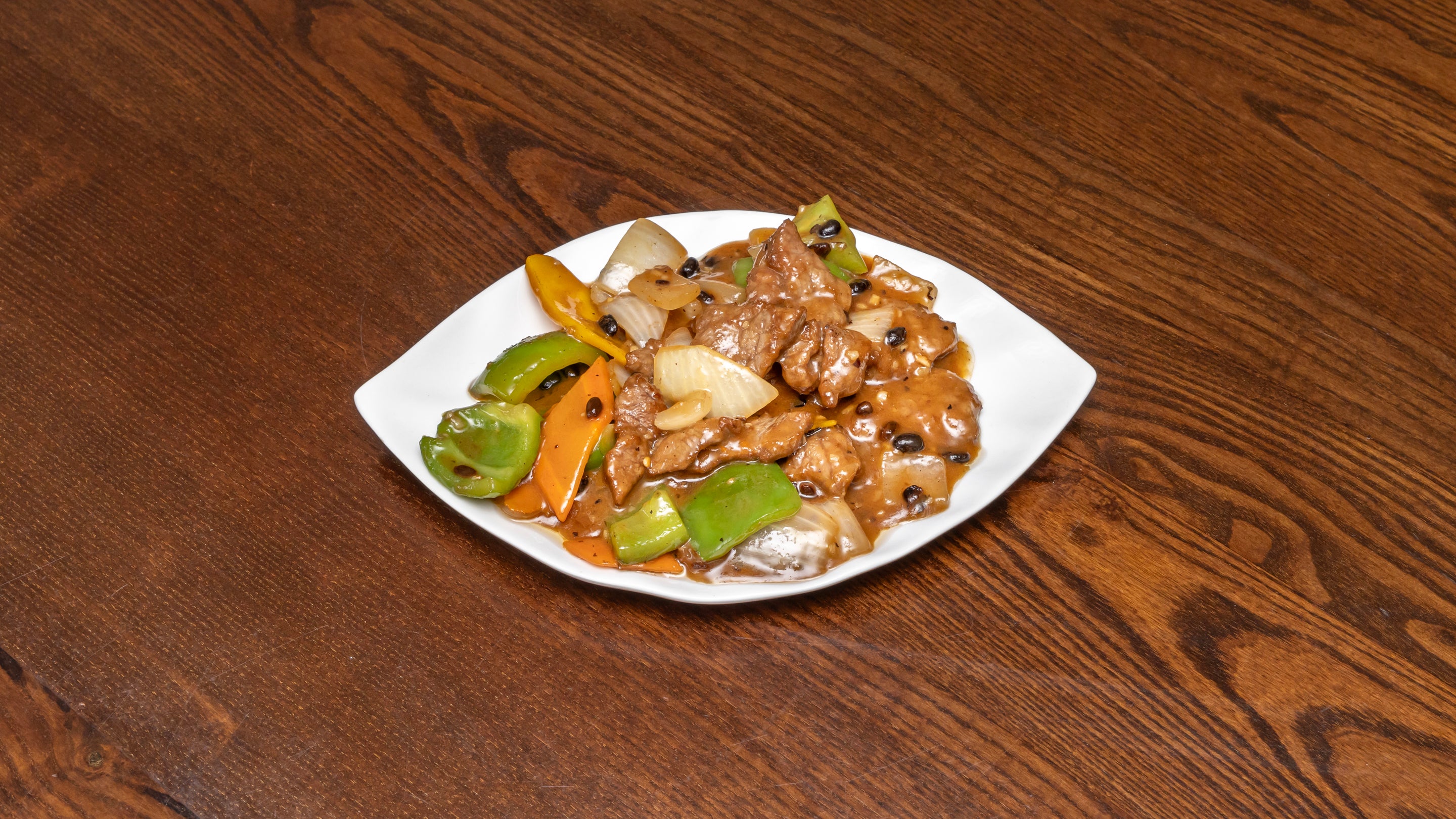 Beef with Green Peppers in Black Bean Sauce