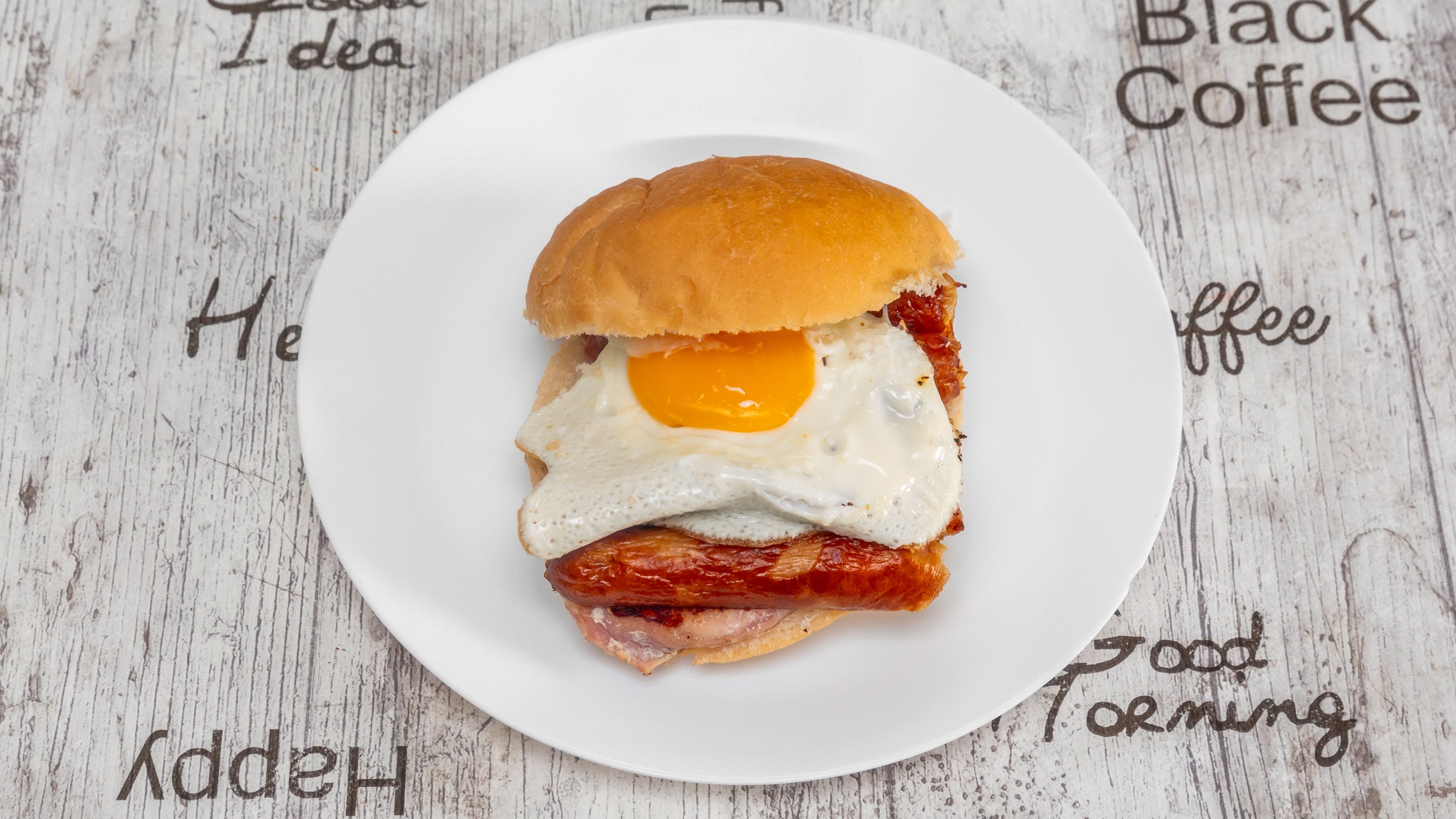 Bacon, Sausage, and Egg Barm or Wrap