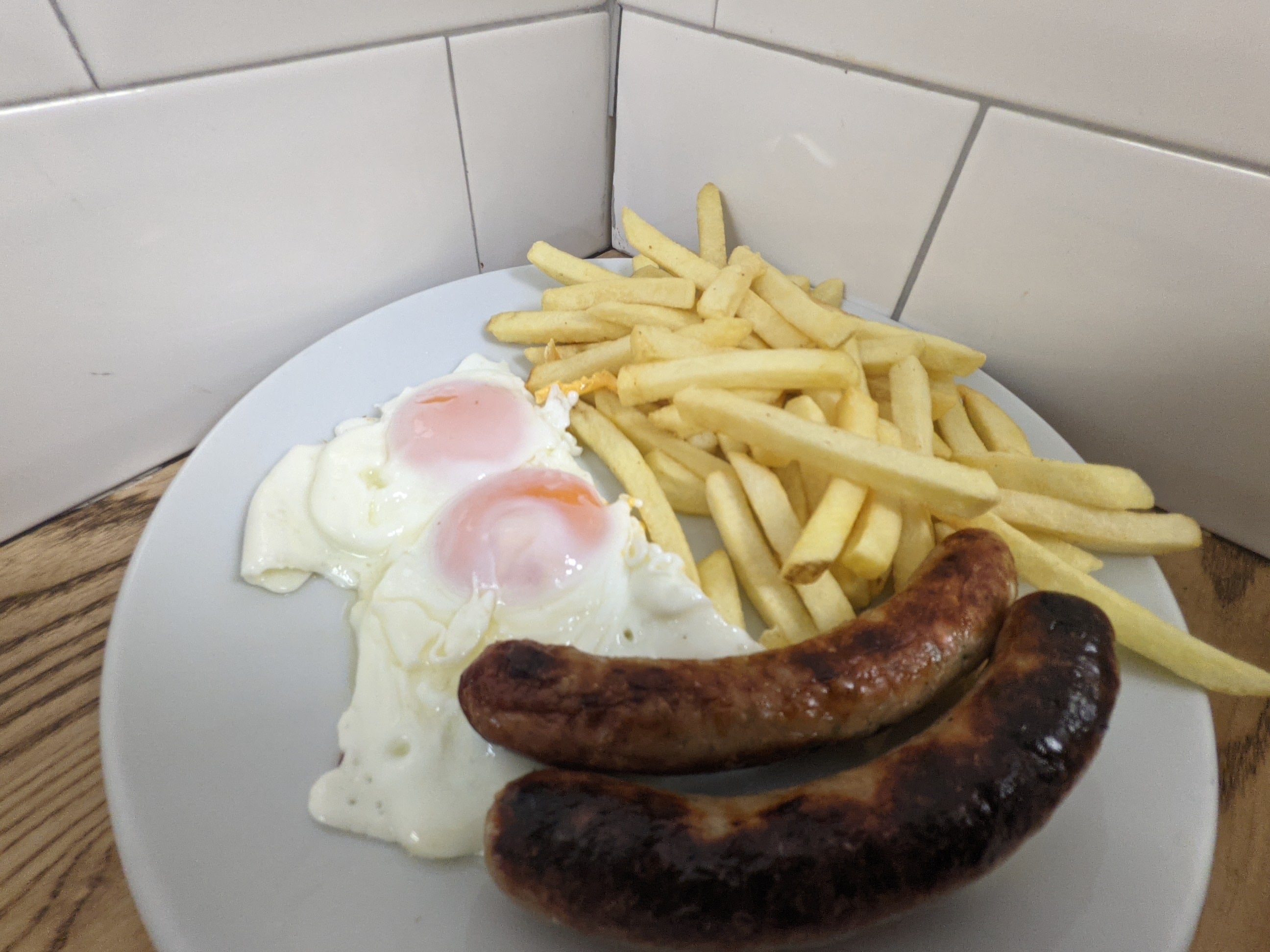 2 Sausage Double Egg and Chips