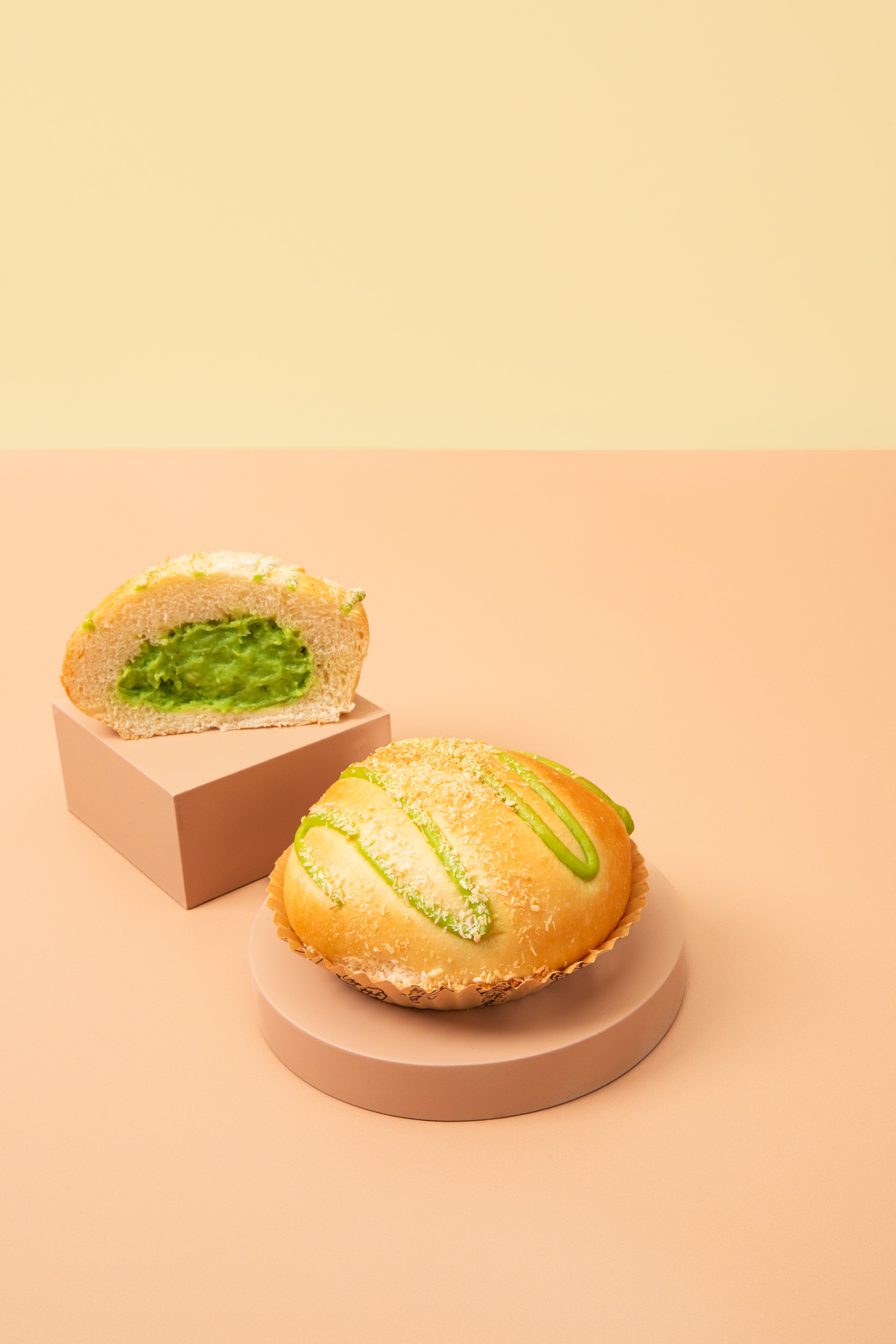 Coconut Pandan Custard Bun