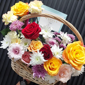 Amazing Multi Color Flowers Basket