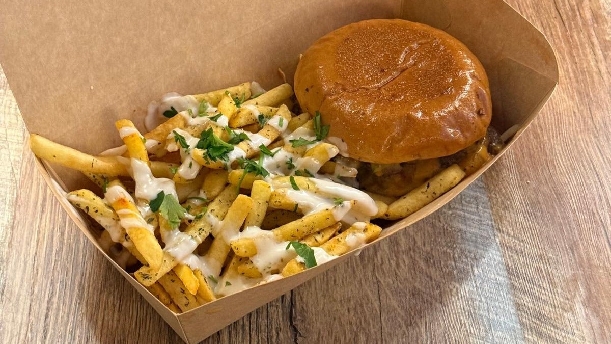 Giza Burger and fries