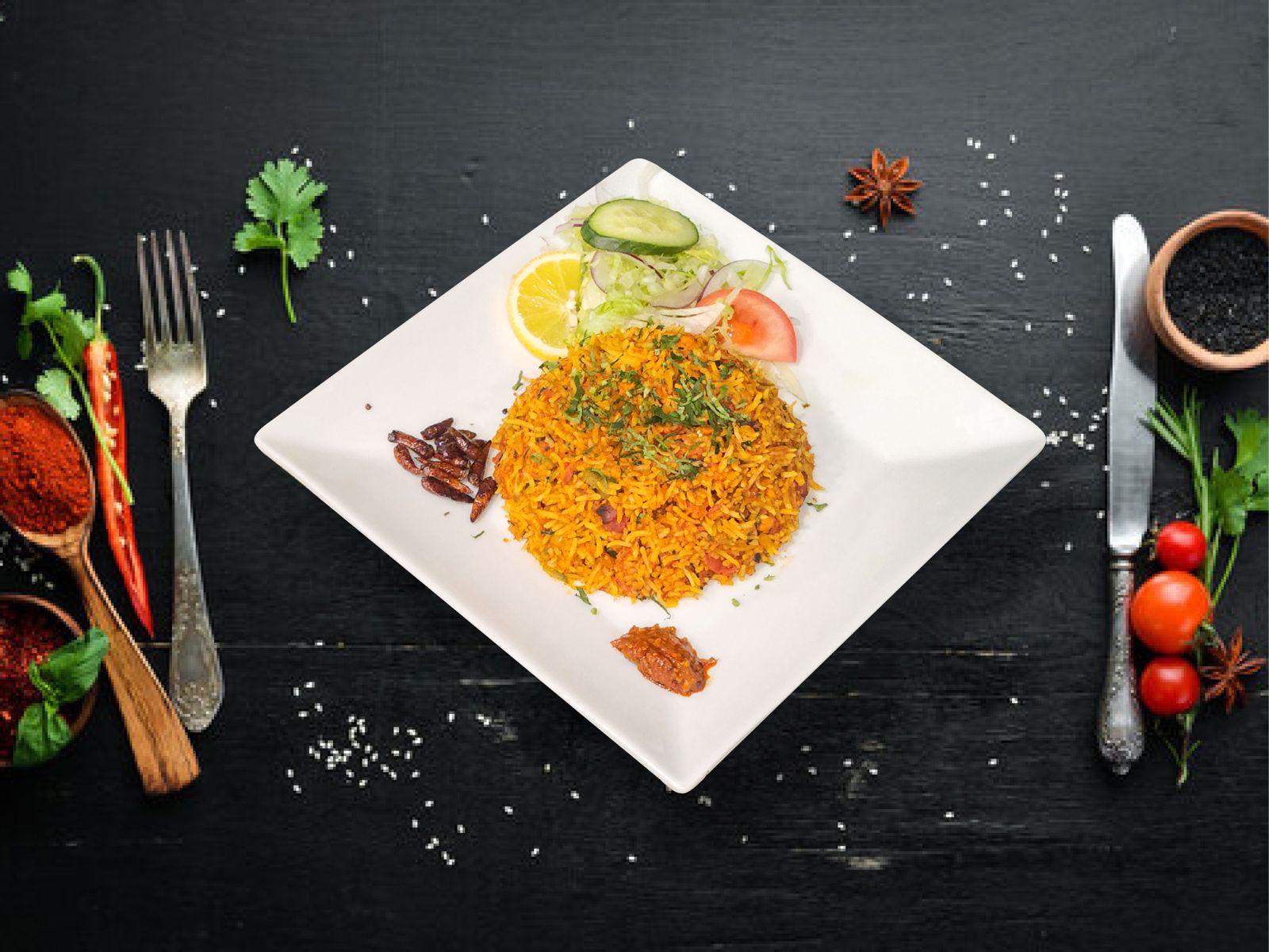 Chicken Tikka Naga Biryani
