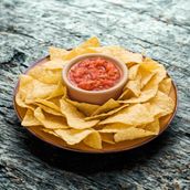 Red salsa and Chips