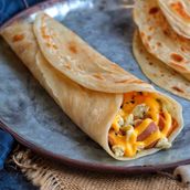 Eggs Chapati Hot Dog with Cheese