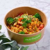 Chicken Pasta With Broccoli And Tomato Sauce + Vegetables Salad 