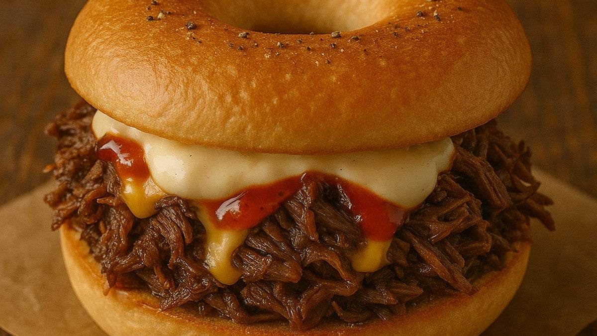 Shredded Lamb Bagel