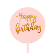 Happy Birthday Cake Topper Pink And Gold