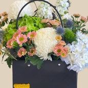 Mixed blue Flowers Basket 