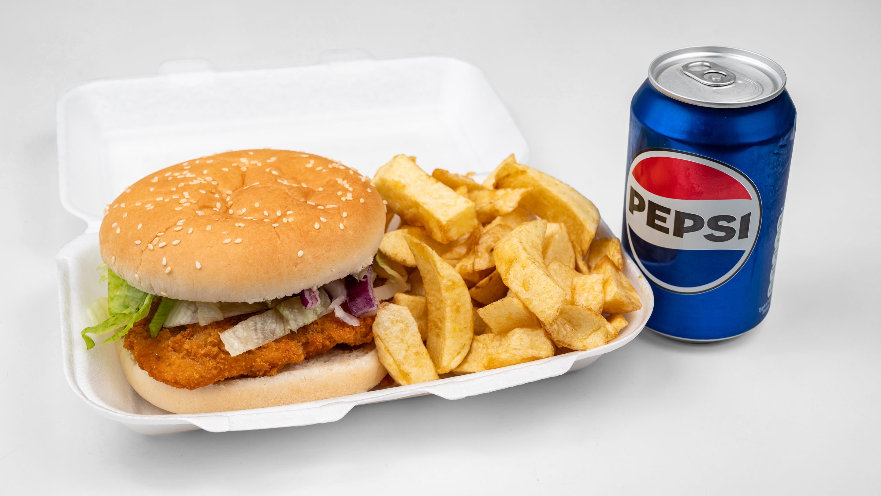Chicken zinger fillett burger meal