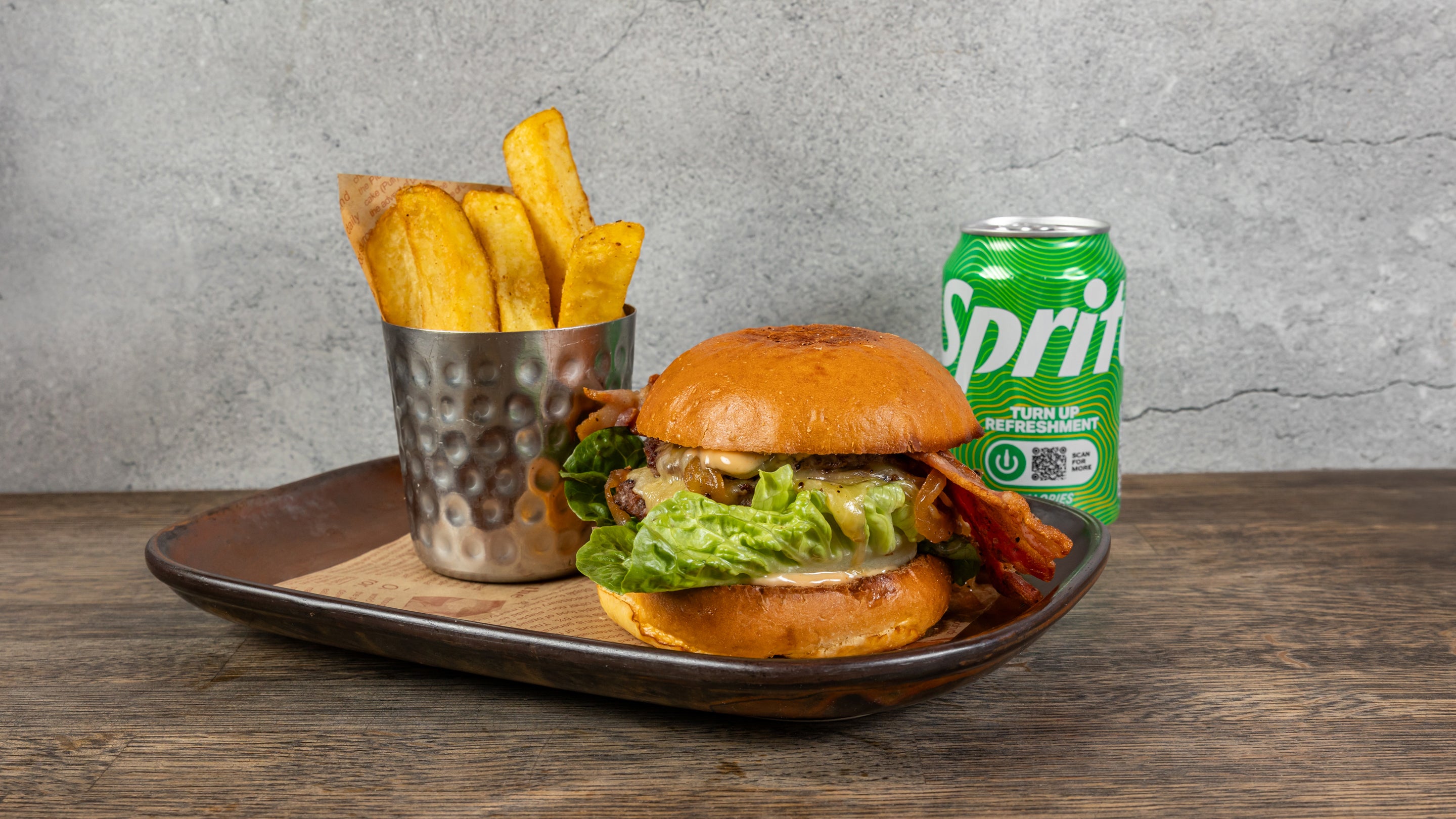 Burger and Soft Drinks