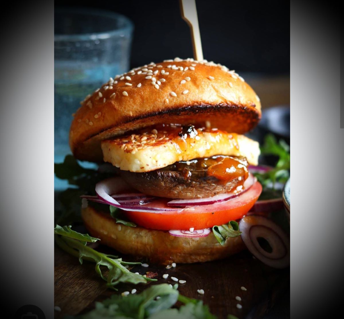 Charcoal grilled Halloumi Cheese burger