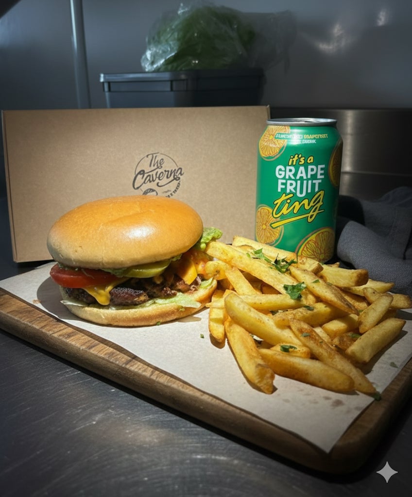 Hot Mexican Melt with chips and drink