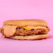 Flat Crispy Chicken Burger With Truffle Sauce
