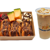 Mini crepe and Ice Latte