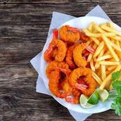 Fried Shrimp & Chips-جمبرى مقلى وشيبس