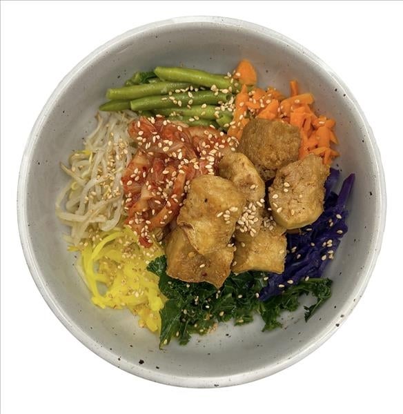 Air Fried Teriyaki Tofu Bibimbap (Vegan)