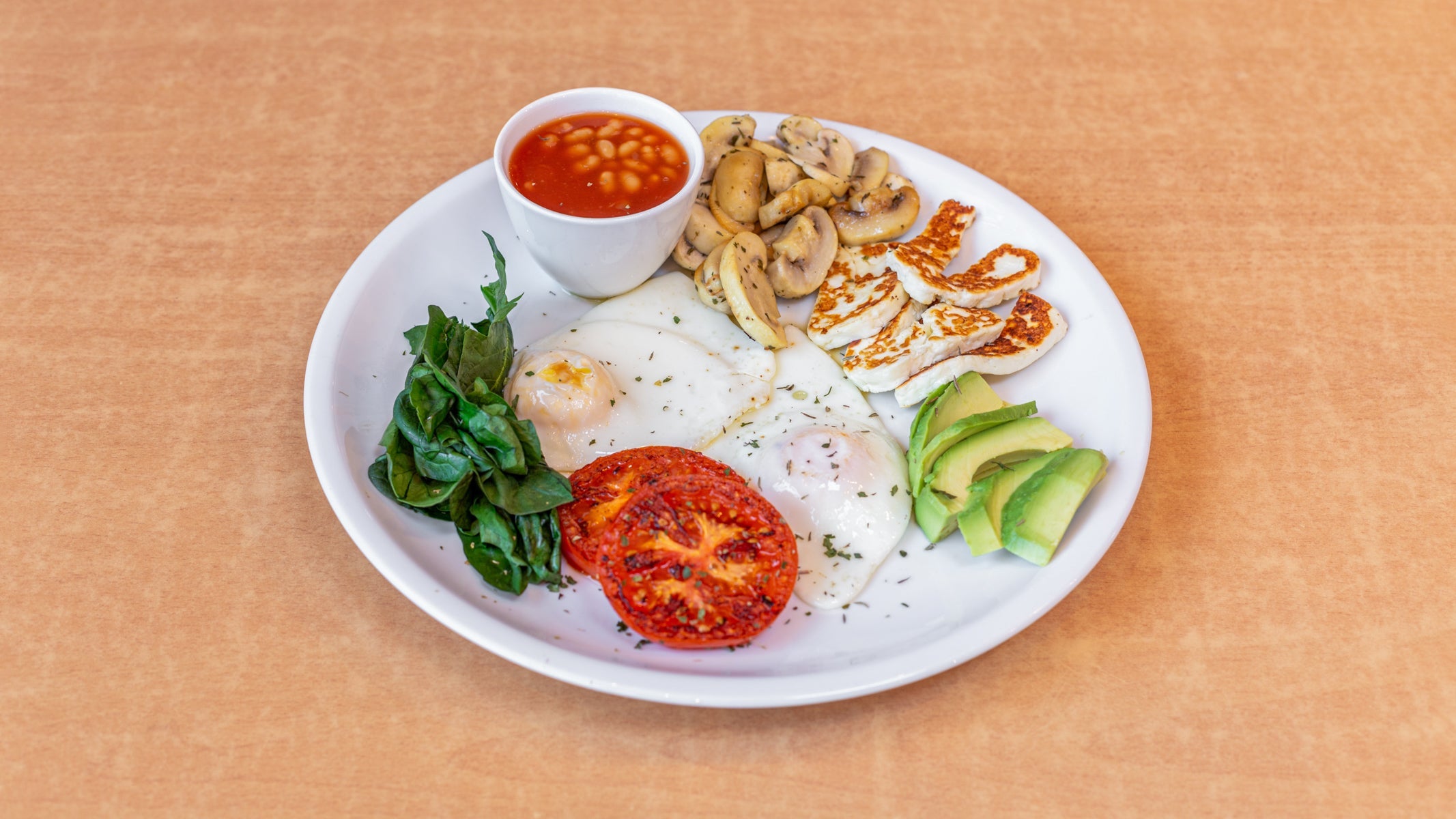Vegetarian Breakfast comes with 2 toasts and English breakfast tea.