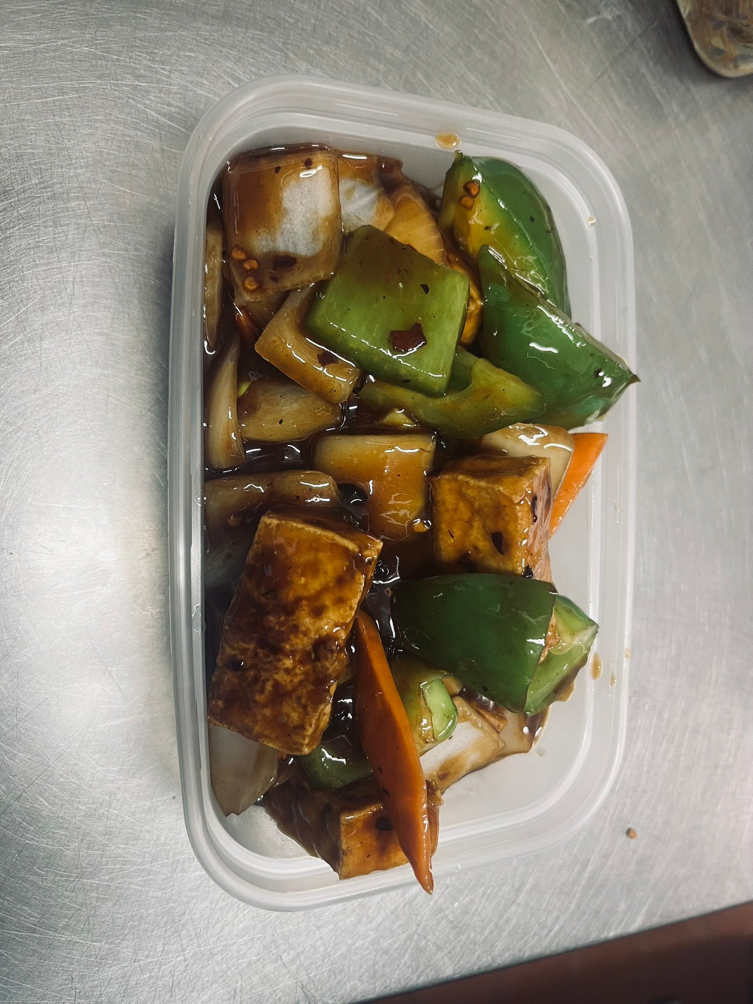 Bean Curd with Green Pepper and Black Bean Sauce