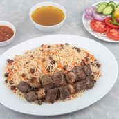 Afghani Polaw with Shami Kebab