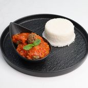 Tomato Meatballs with White Rice
