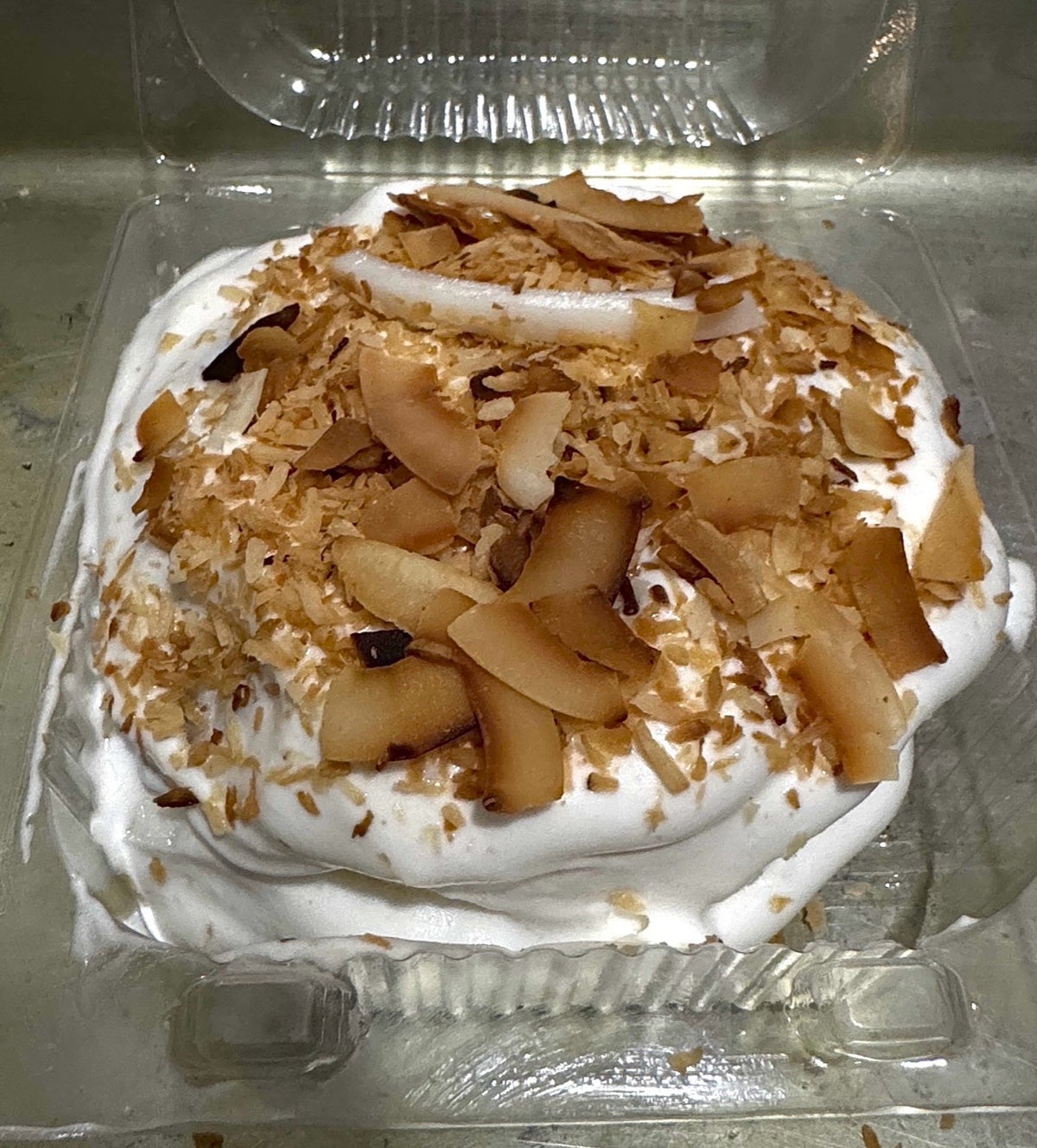Homemade Snowy Fluffy Cake with Young Coconut sauce &Fresh cream.