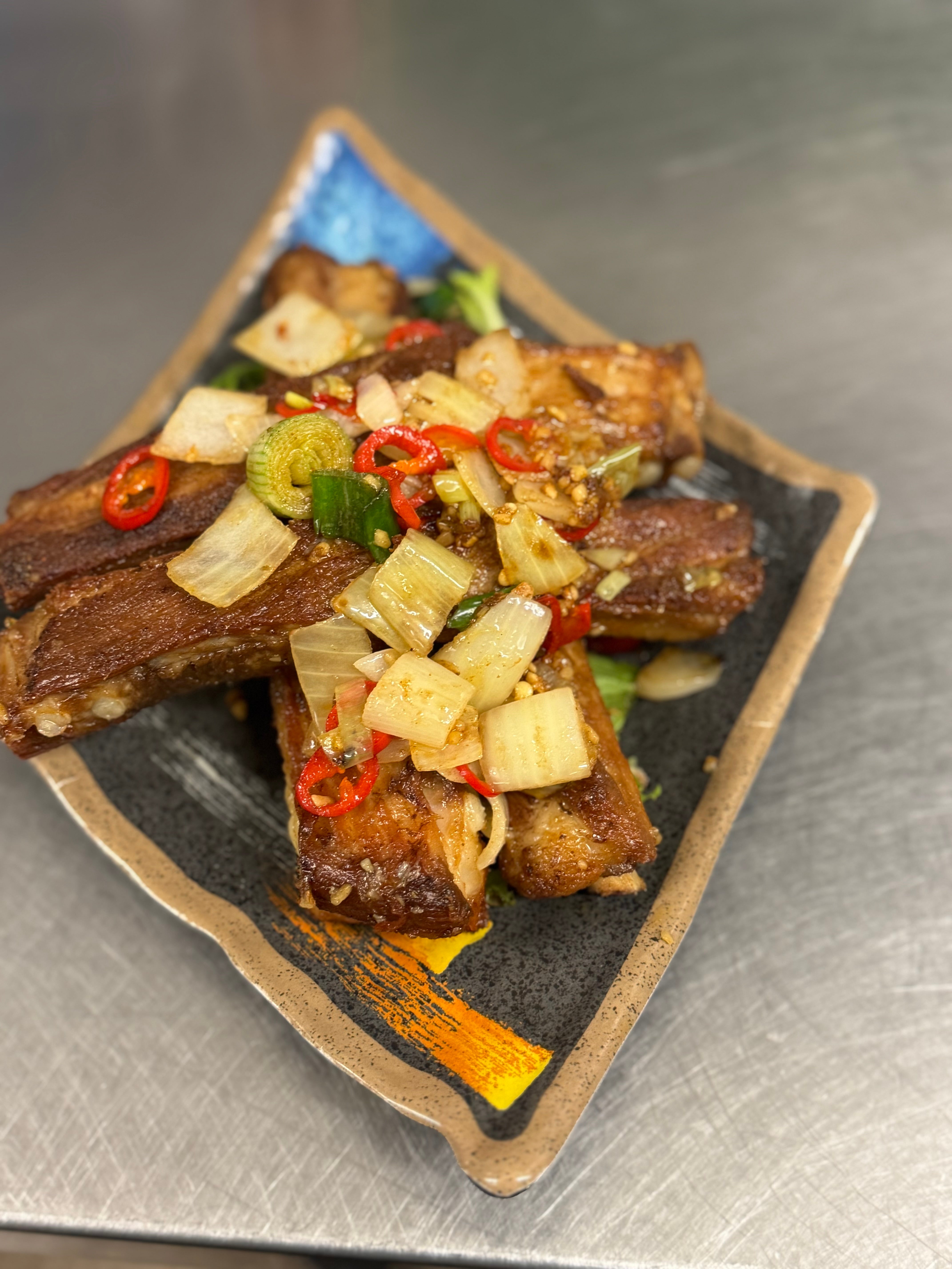 Spare Ribs Stir Fried in Peppercorn Salt (GF)
