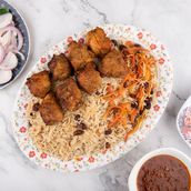 Afghani Pulao With Chicken Boti