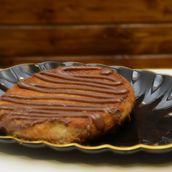 Kunafa Stuffed With Cream Covered With Lotus Sauce	