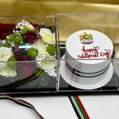 Uae National Day Cake And Flower Combo 