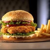Chicken Zinker Burger With Fries