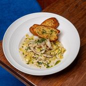 Creamy Seafood Fettuccine Pasta