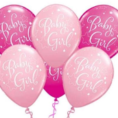  6 Pink Baby Girl Balloons 