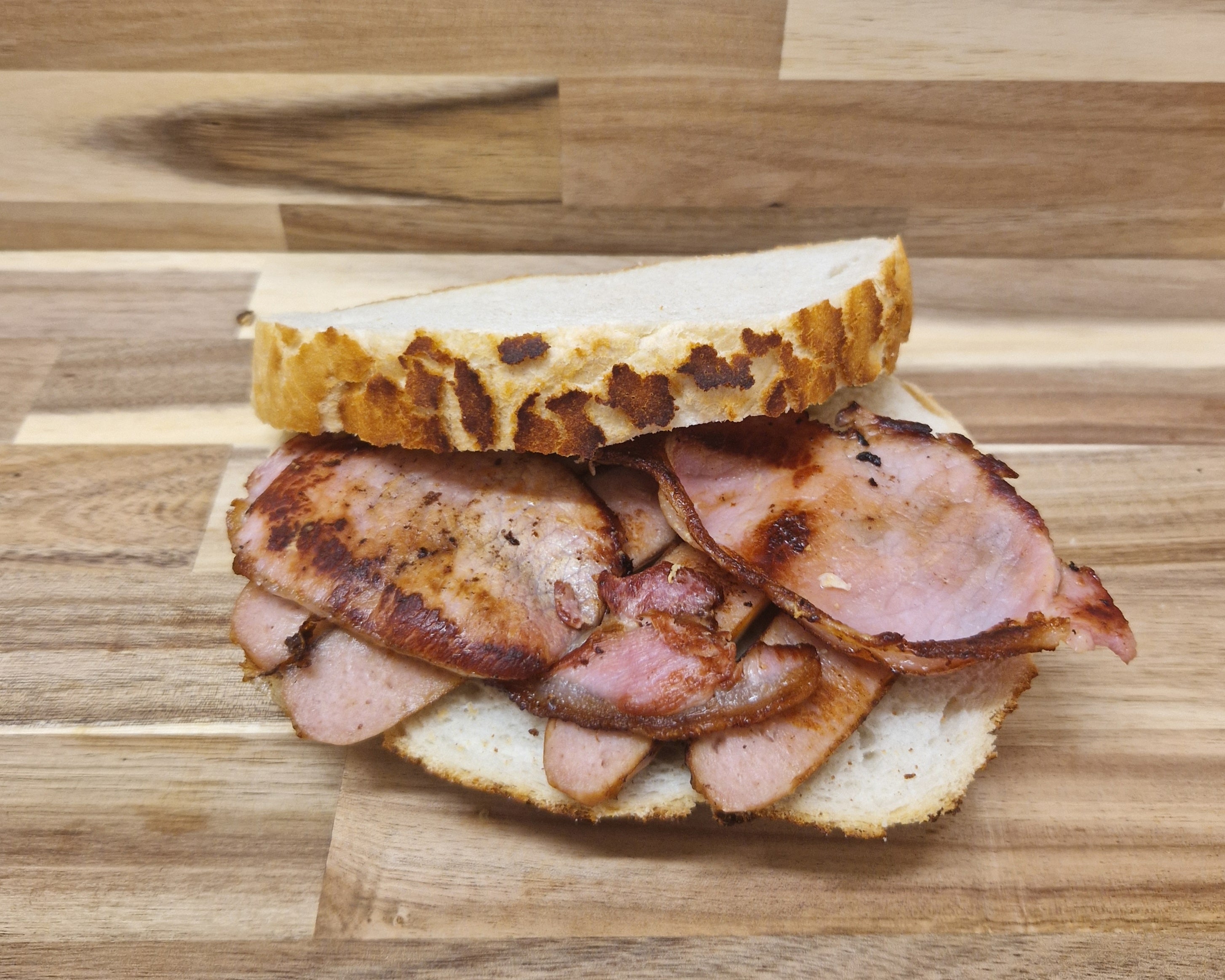 Bacon and Sausage Breakfast Sandwich