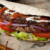 FRIED BEEF KABAB sandwich