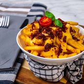 Loaded Fries With Cheese And Beef Bacon