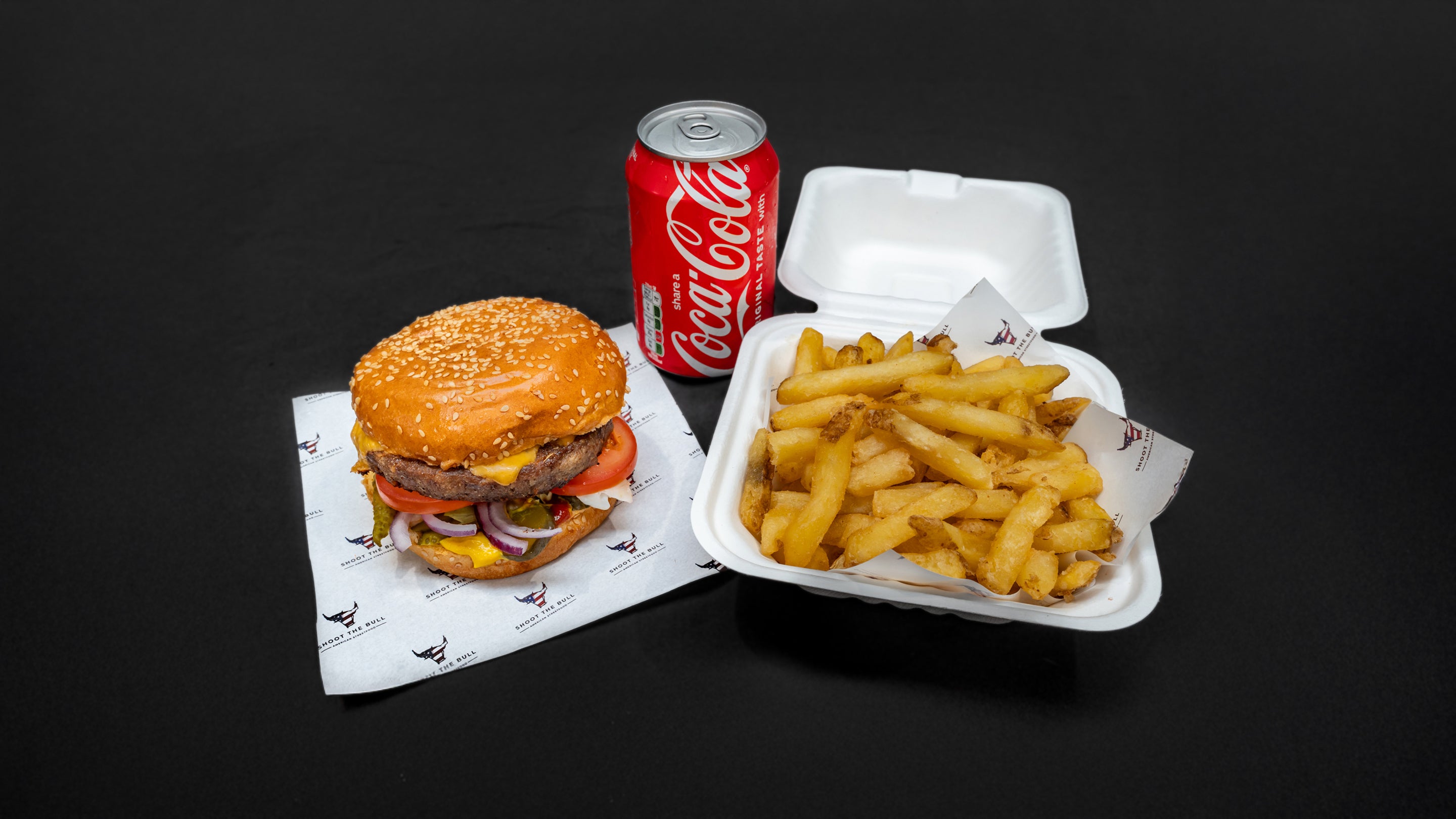 Classic American, Fries, Can of Drink
