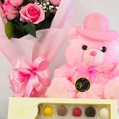 Pink Bouquet Package With Truffles Large