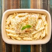 Healthy Brown Pasta Chicken Mushroom Alfredo