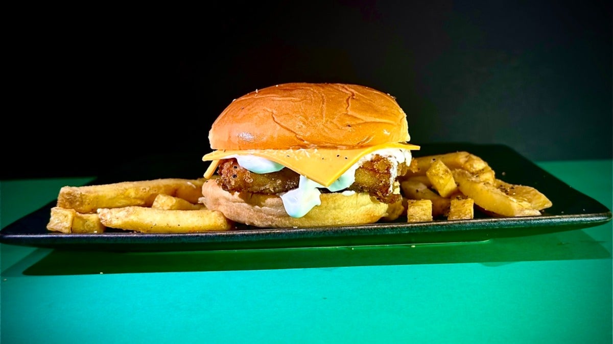 Crispy Fish Fillet Burger with Chips