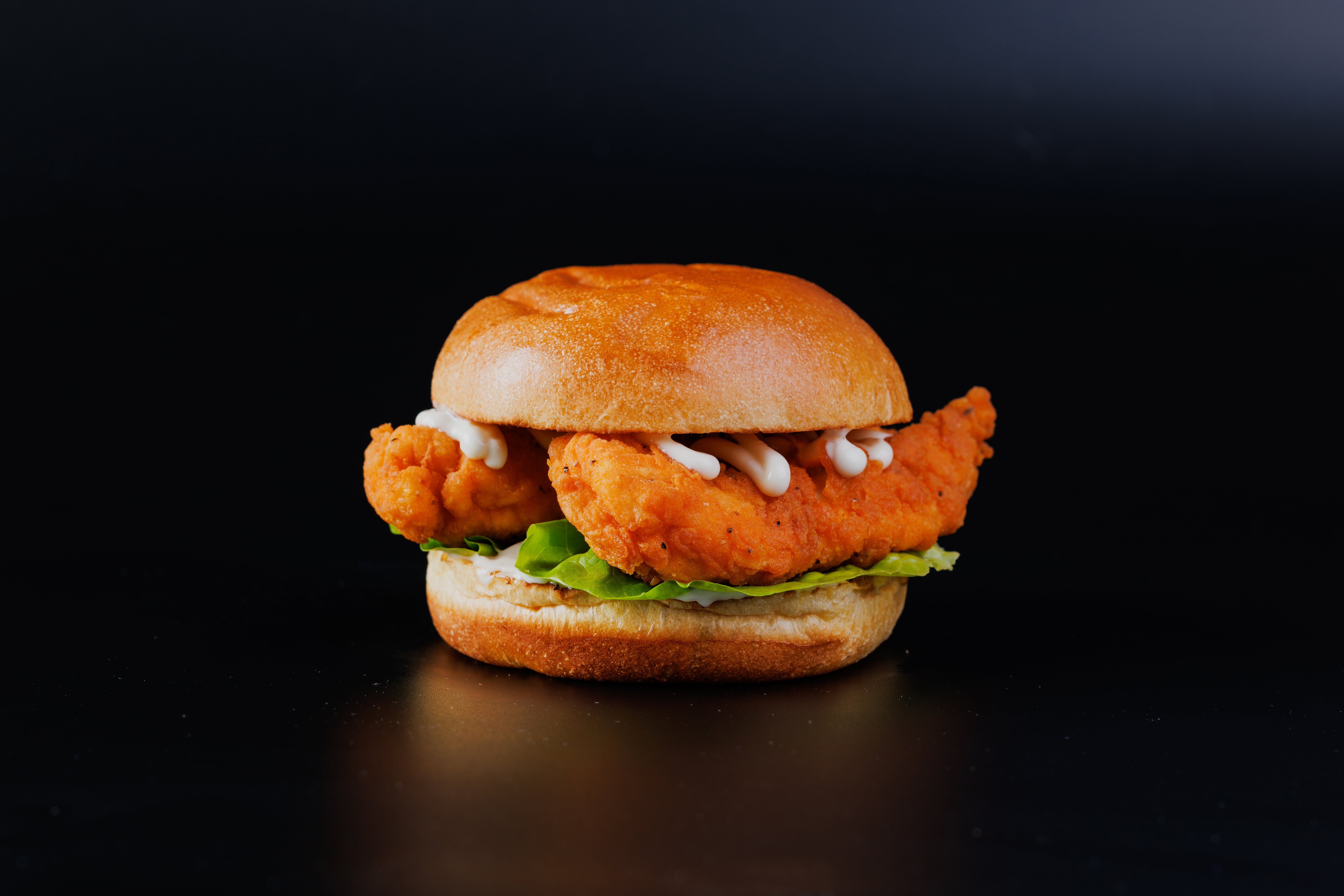 Chicken strip burger