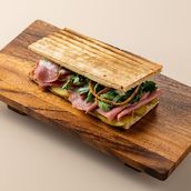 Sandwich With Beef Pastrami, Pickles And Onion
