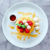 Signature Berries Pancake With Maple Syrup