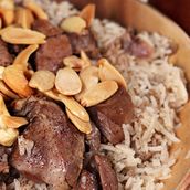 Lamb Meat With Rice And Nuts